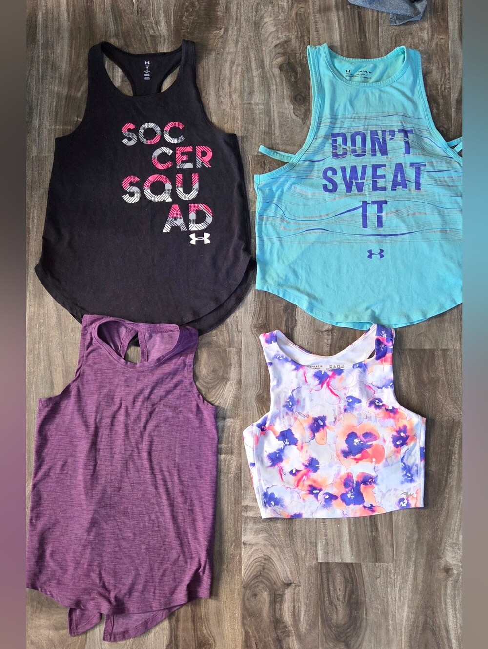 Under Armour Black, Teal, Purple & Floral Women's Tank Top Set